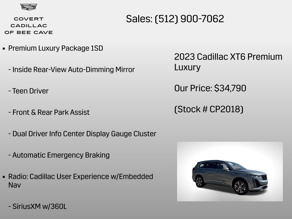 Used Car 2023 Cadillac Xt6  Premium Luxury For Sale Under $35,000 In Austin, Texas