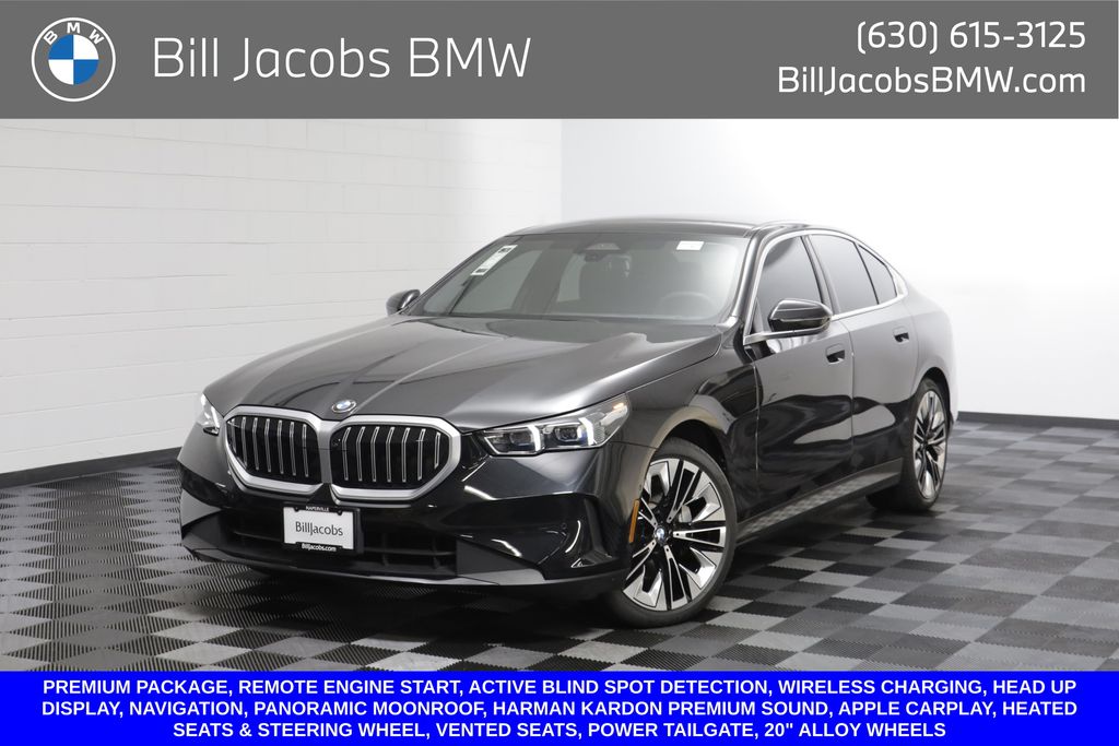 Black Sapphire Metallic 2024 BMW 5 Series Sedan All-Wheel Drive Automatic