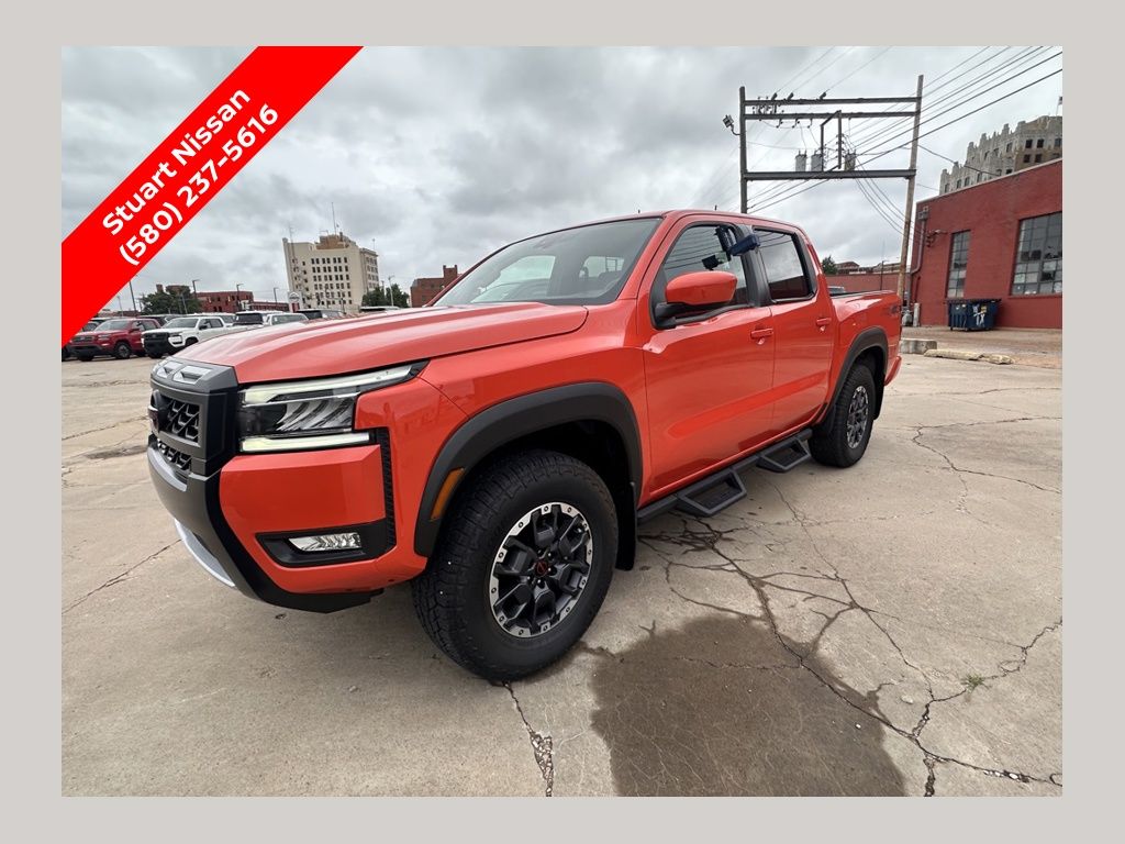Afterburn Orange 2025 Nissan Frontier Pickup Truck Four-Wheel Drive 9-Speed Automatic Overdrive