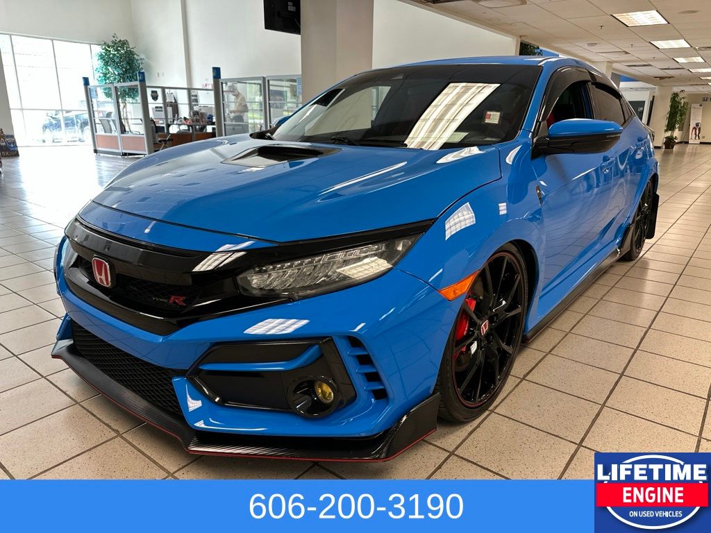 Boost Blue Pearl 2021 Honda Civic Type R Hatchback Front-Wheel Drive 6-Speed Manual