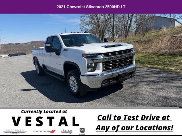 Summit White 2021 Chevrolet Silverado 2500HD LT Double Cab 4WD Pickup Truck Four-Wheel Drive 6-Speed Automatic