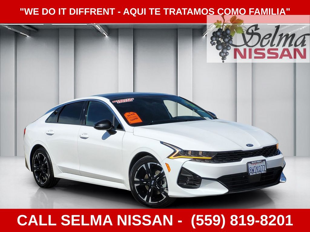 Glacial White Pearl 2021 Kia K5 GT-Line FWD Sedan Front-Wheel Drive 8-Speed Automatic