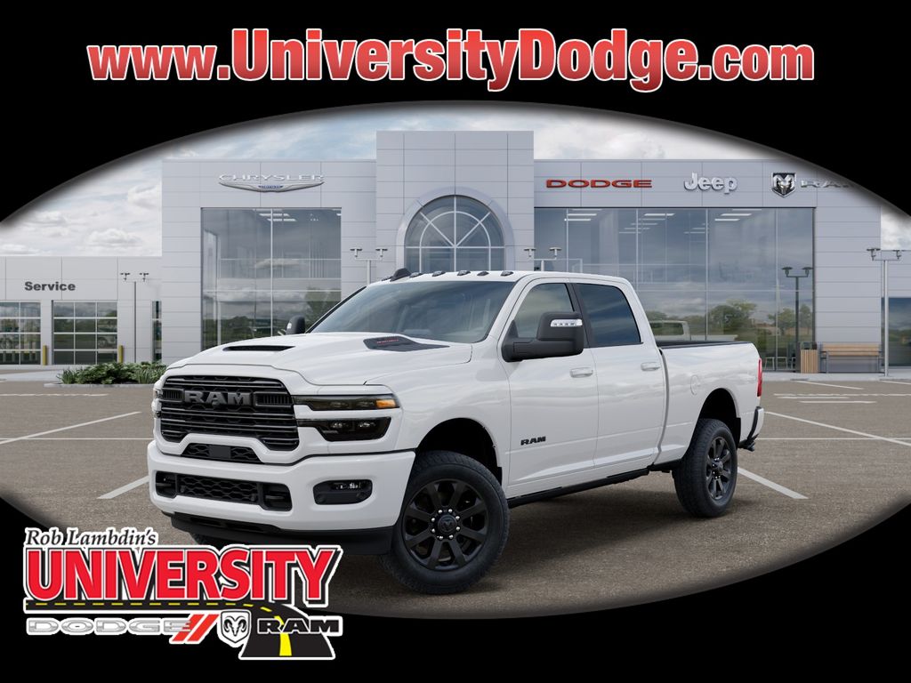 Bright White Clearcoat 2026 RAM 2500 Laramie Crew Cab 4WD Pickup Truck Four-Wheel Drive 8-Speed Automatic