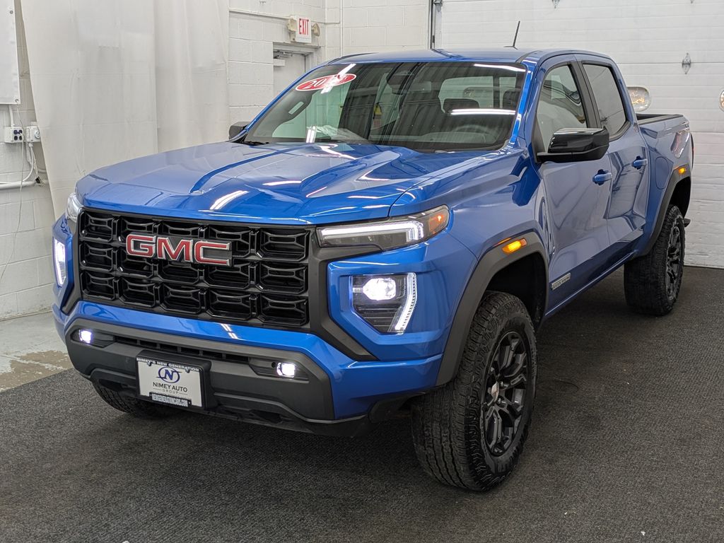 Blue 2023 GMC Canyon Elevation Crew Cab 4WD Pickup Truck Four-Wheel Drive 8-Speed Automatic