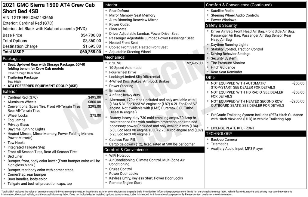2021 GMC Sierra 1500 AT4 Red at Klick Lewis Buick Chevrolet