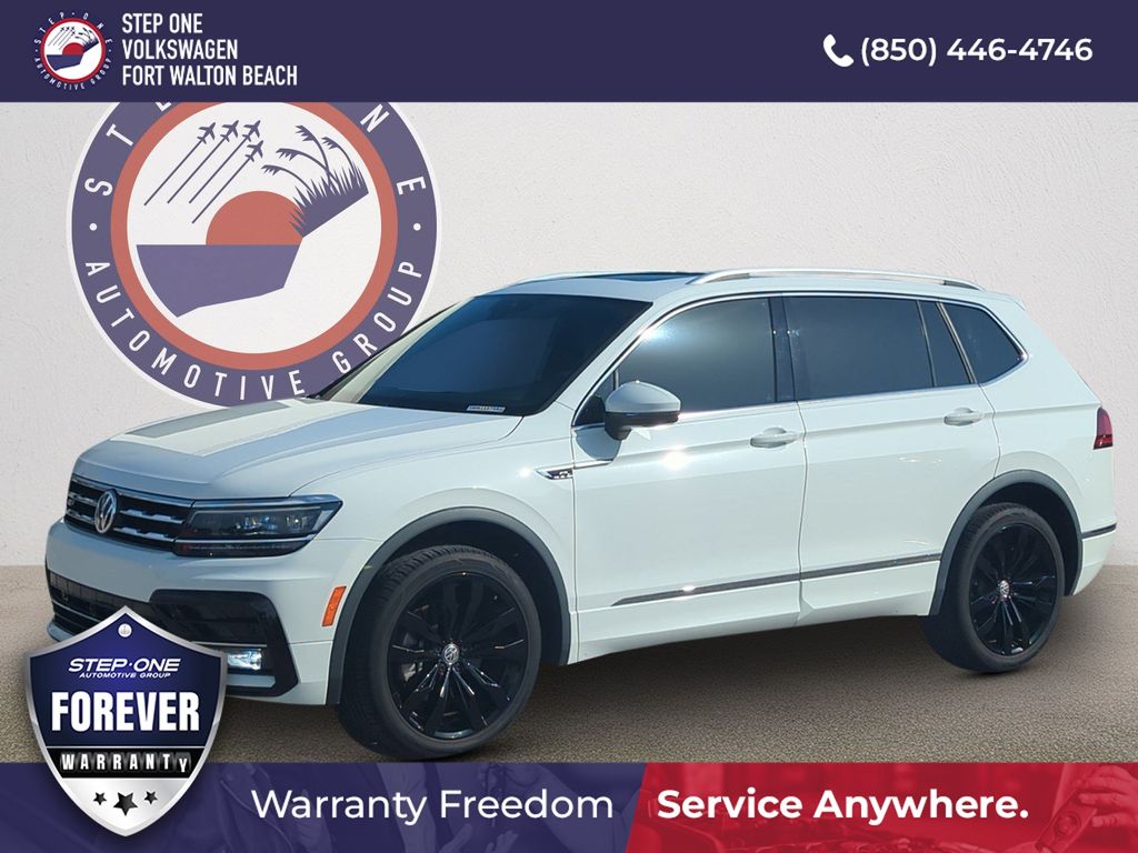 Pure White 2021 Volkswagen Tiguan SUV / Crossover All-Wheel Drive 8-Speed Automatic