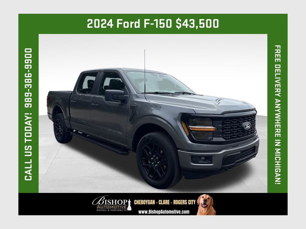 Gray Metallic 2024 Ford F-150 Pickup Truck Four-Wheel Drive Automatic