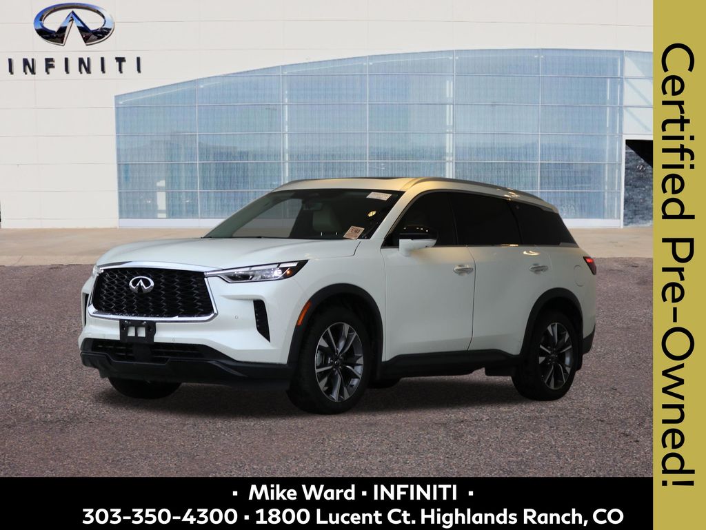 Majestic White 2023 INFINITI QX60 Luxe AWD SUV / Crossover All-Wheel Drive 9-Speed Automatic