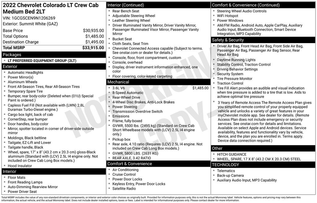 Certified Used 2022 White Chevrolet LT image 5