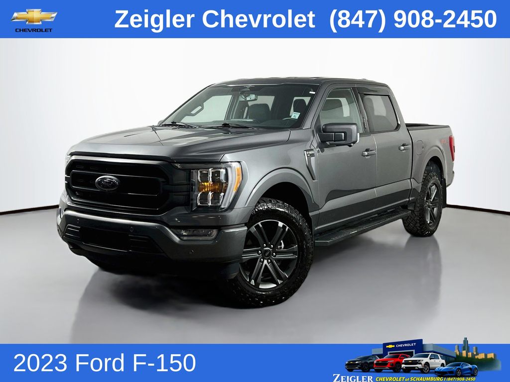 Gray 2023 Ford F-150 XL SuperCrew 4WD Pickup Truck Four-Wheel Drive Automatic