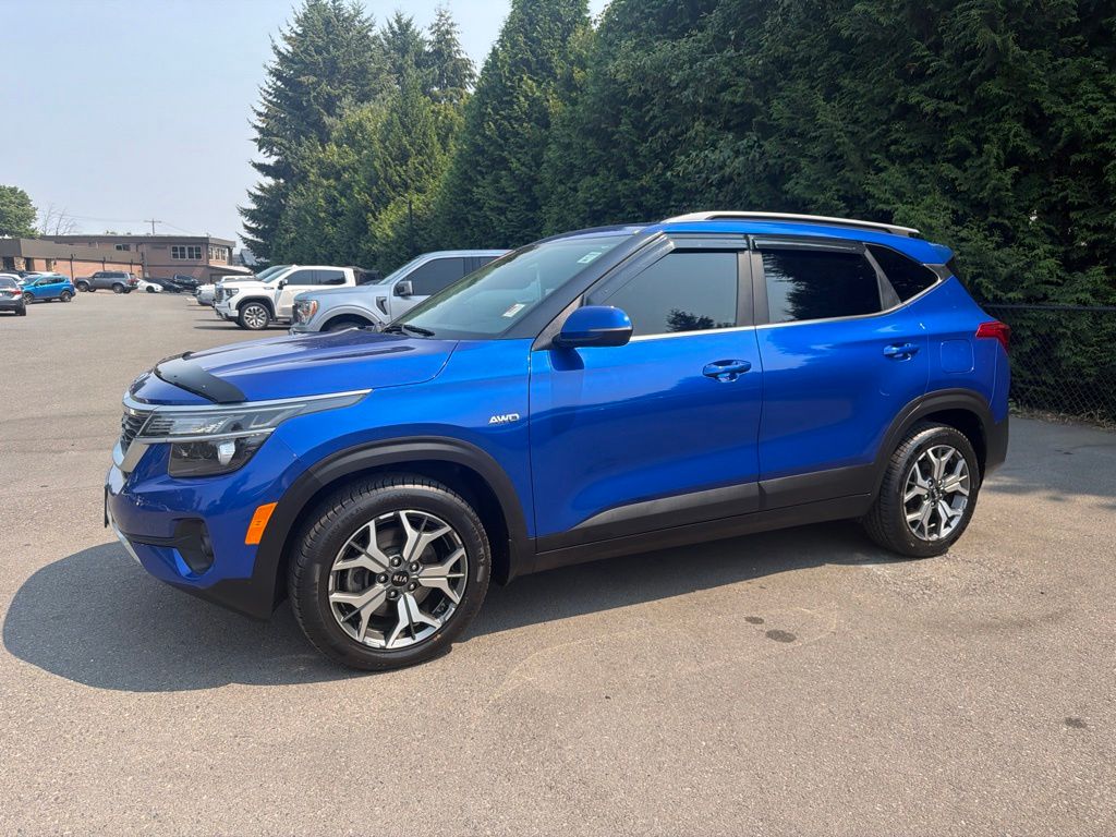 Neptune Blue 2021 Kia Seltos SUV / Crossover All-Wheel Drive Continuously Variable Transmission