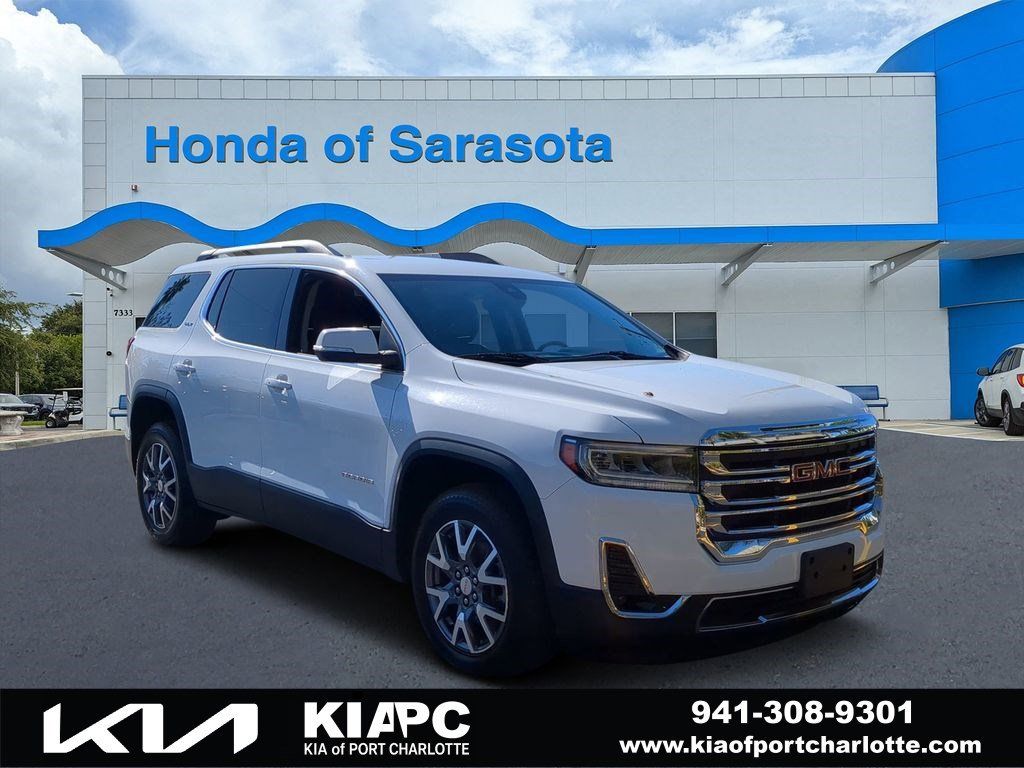 Summit White 2023 GMC Acadia SLT AWD SUV / Crossover Four-Wheel Drive Automatic