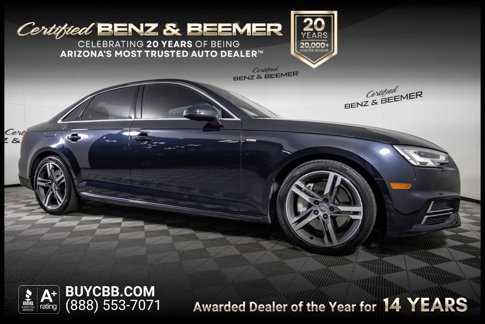 Moonlight Blue 2018 Audi A4 Sedan All-Wheel Drive 7-Speed Automatic