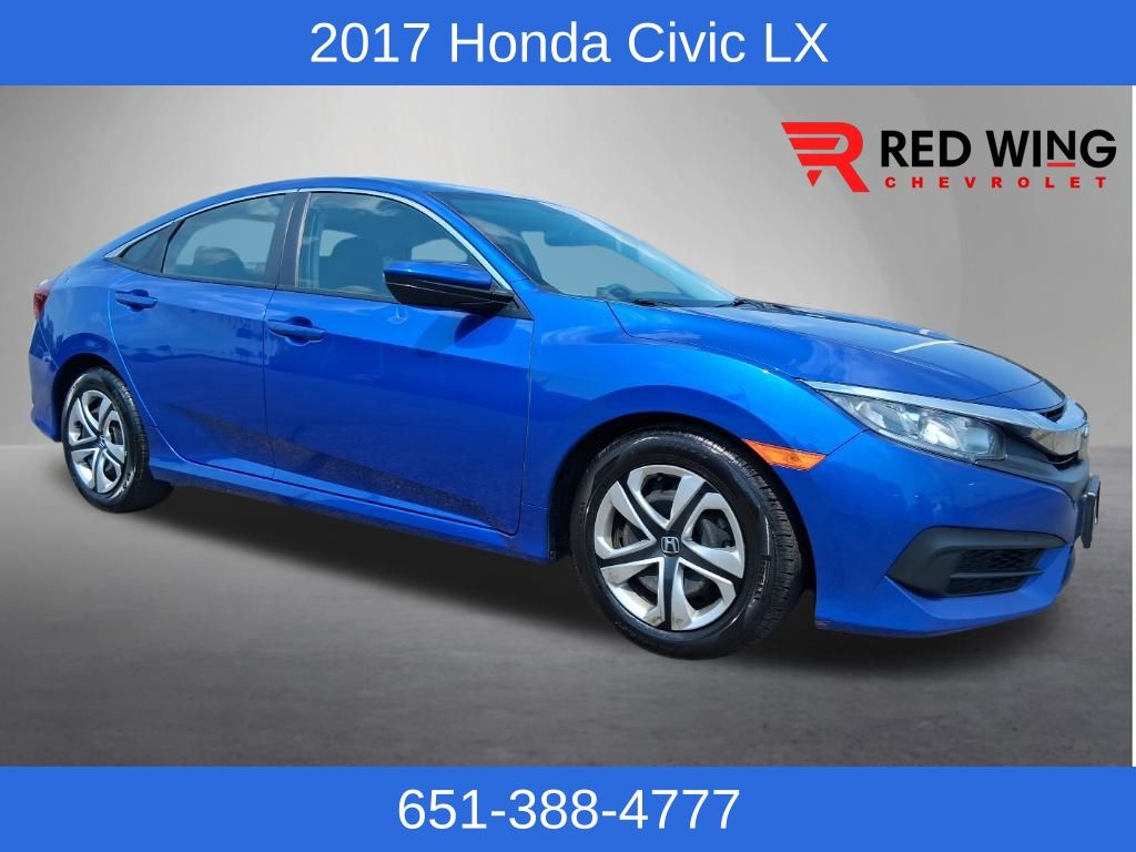 Blue 2017 Honda Civic Sedan Front-Wheel Drive Continuously Variable Transmission