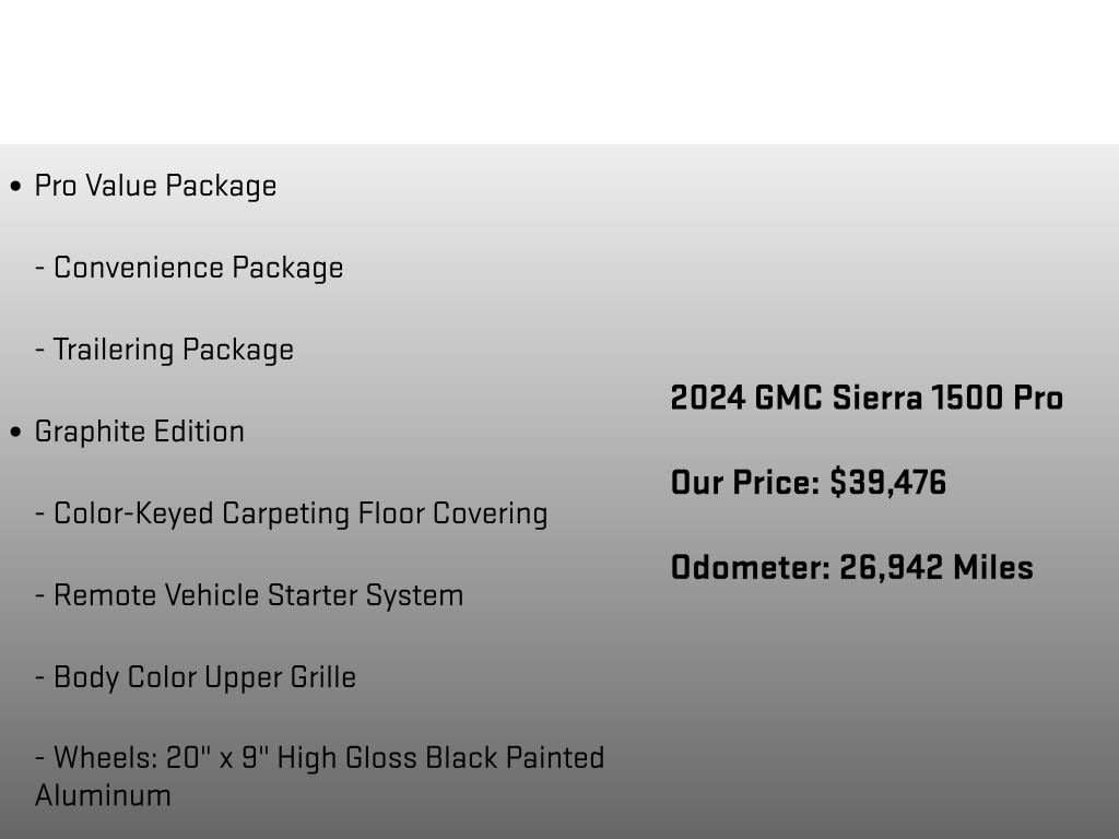 2024 GMC Sierra 1500 Pro Black at Carlisle Cadillac Buick GMC