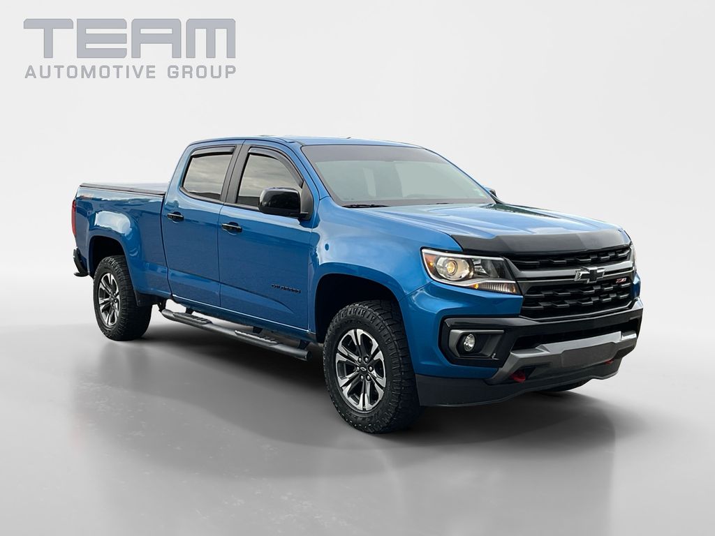 Bright Blue Metallic 2022 Chevrolet Colorado Z71 Crew Cab 4WD Pickup Truck Four-Wheel Drive 8-Speed Automatic