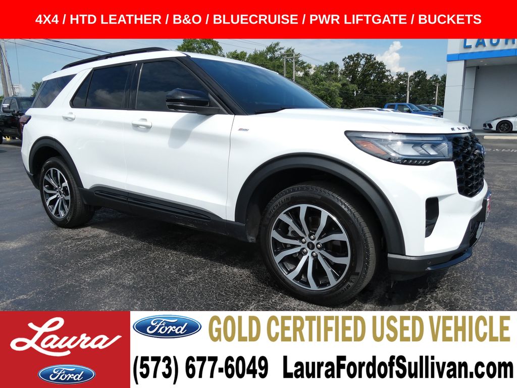 Star White Metallic TC 2025 Ford Explorer SUV / Crossover All-Wheel Drive Automatic