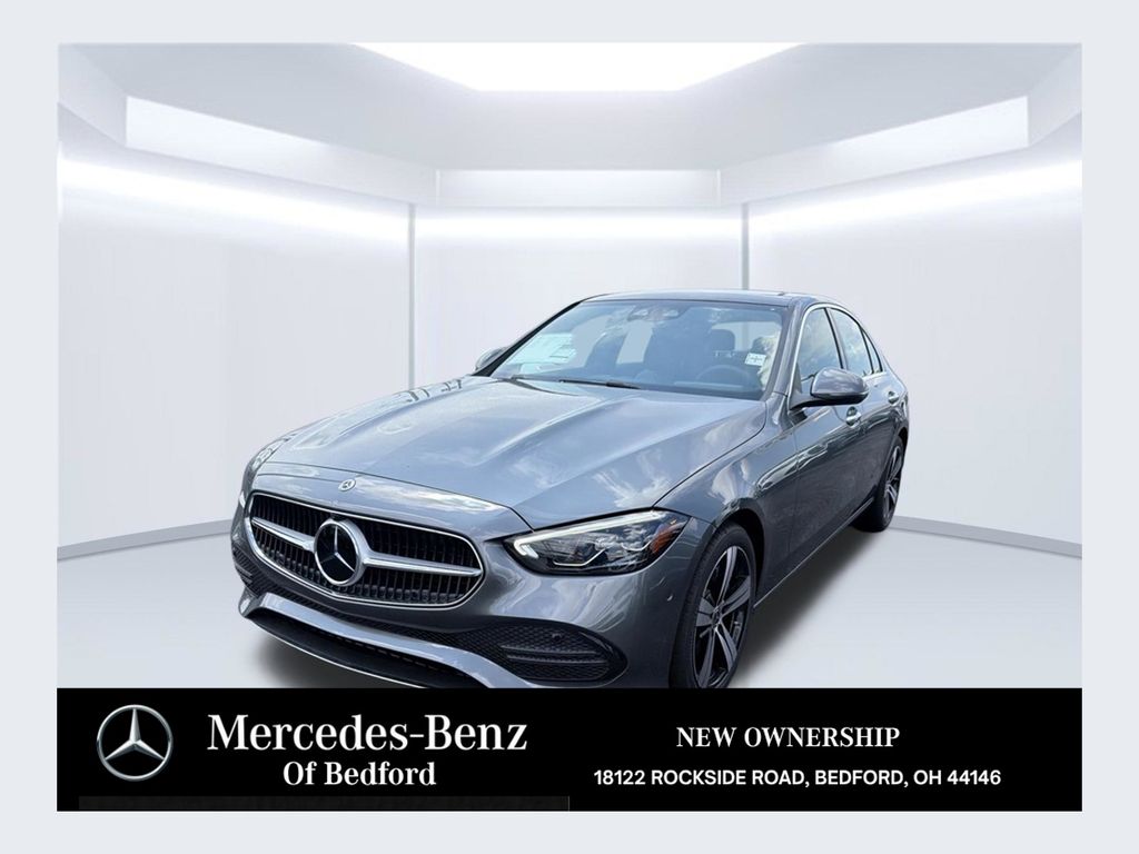 Gray (Selenite Grey Metallic) 2026 Mercedes-Benz C-Class Sedan All-Wheel Drive 9-Speed Automatic