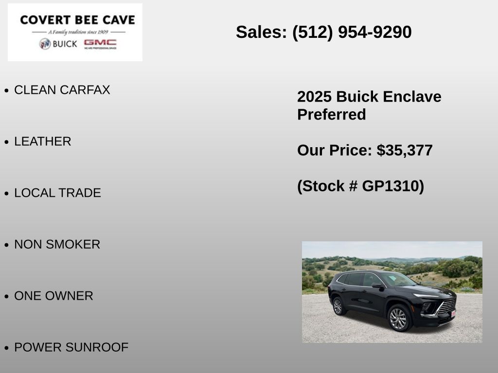 Used Car 2025 Buick Enclave  Preferred For Sale Under $40,000 In Austin, Texas