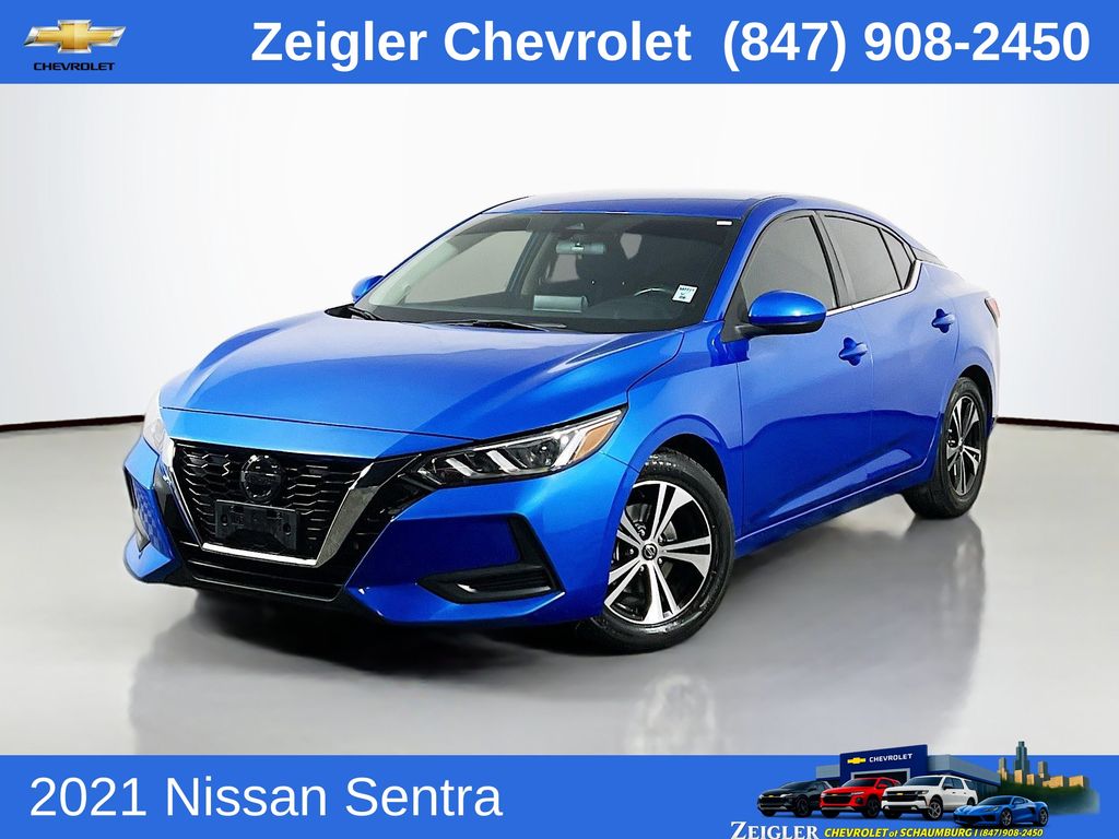 Electric Blue Metallic 2021 Nissan Sentra Sedan Front-Wheel Drive Continuously Variable Transmission