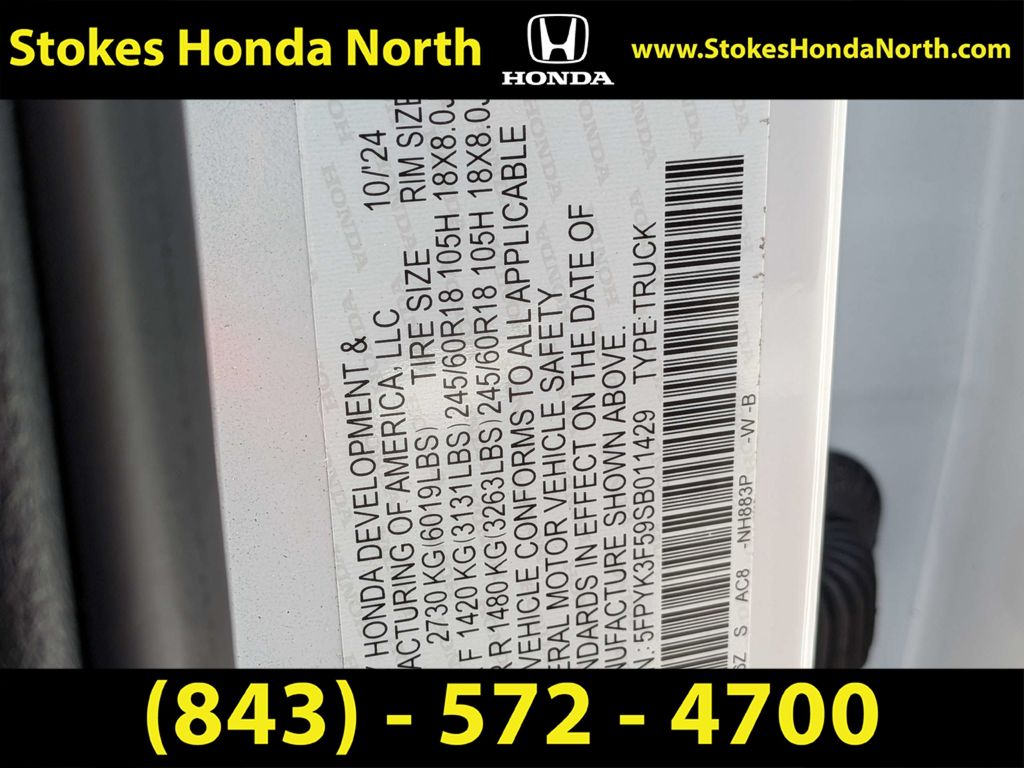 2025 Honda Ridgeline RTL White at Stokes Honda North