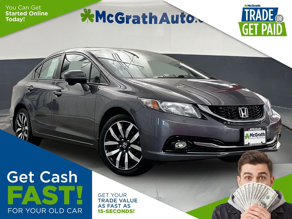 Gray 2015 Honda Civic Sedan Front-Wheel Drive Continuously Variable Transmission