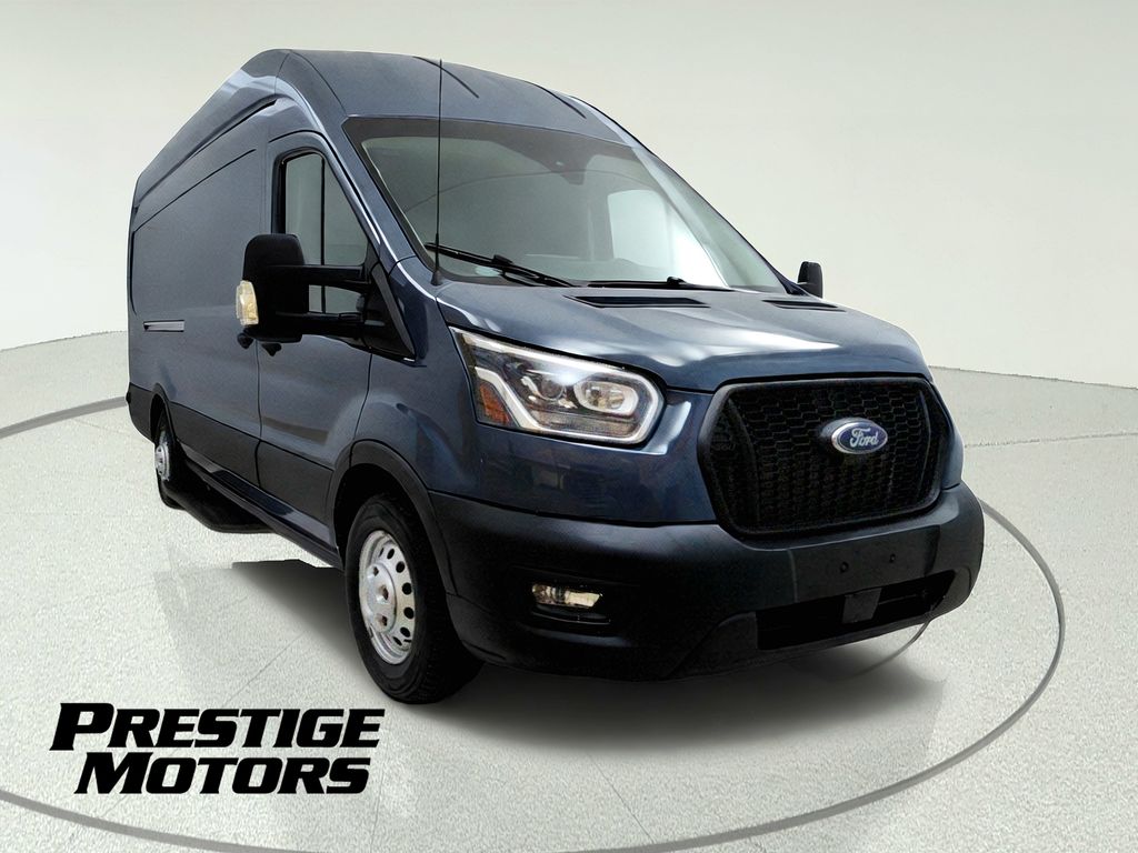 Blue 2022 Ford Transit Cargo Van All-Wheel Drive 