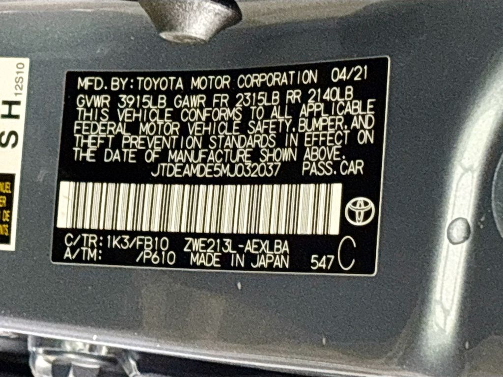2021 Toyota Corolla Hybrid LE