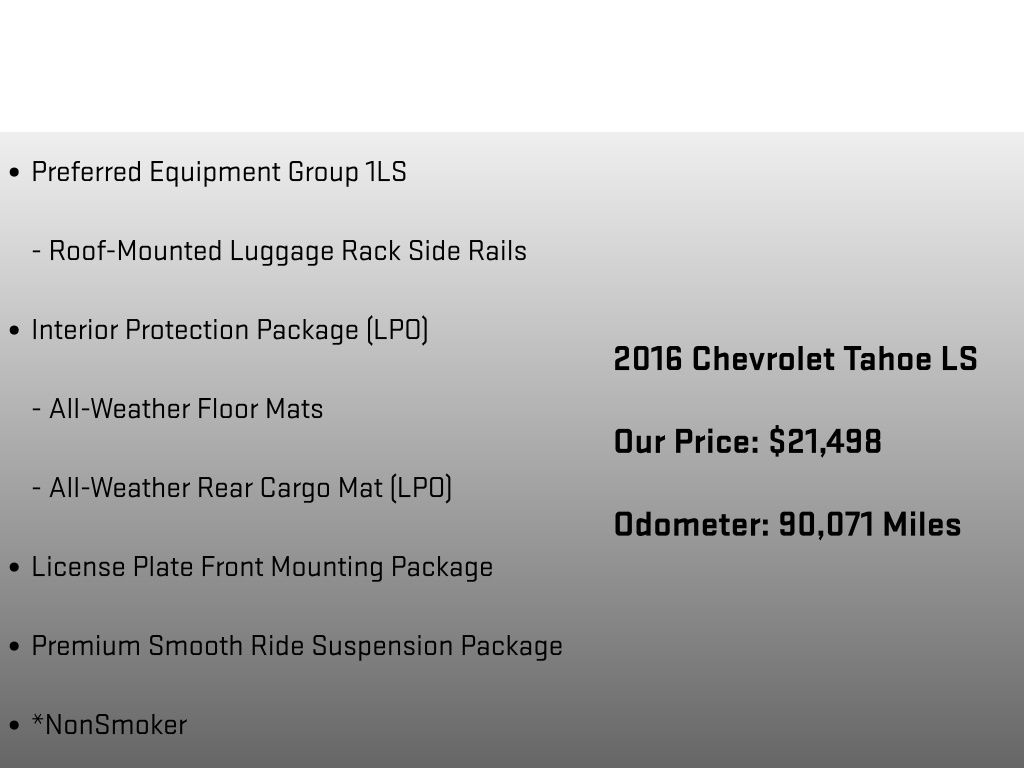 2016 Chevrolet Tahoe LS Black at Auto Express Mitsubishi