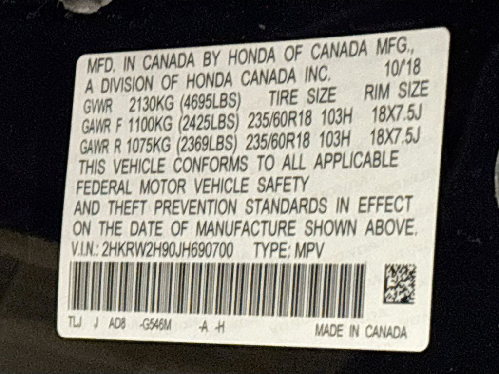 2018 Honda CR-V Touring