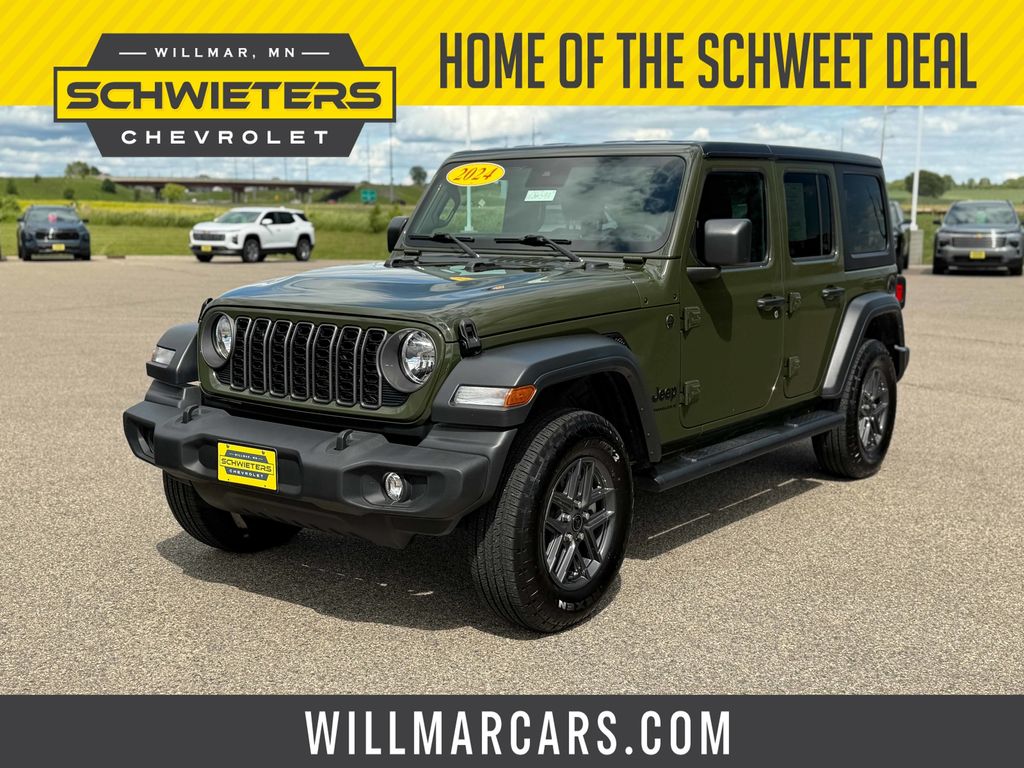 Sarge Green Clearcoat 2024 Jeep Wrangler SUV / Crossover Four-Wheel Drive 8-Speed Automatic