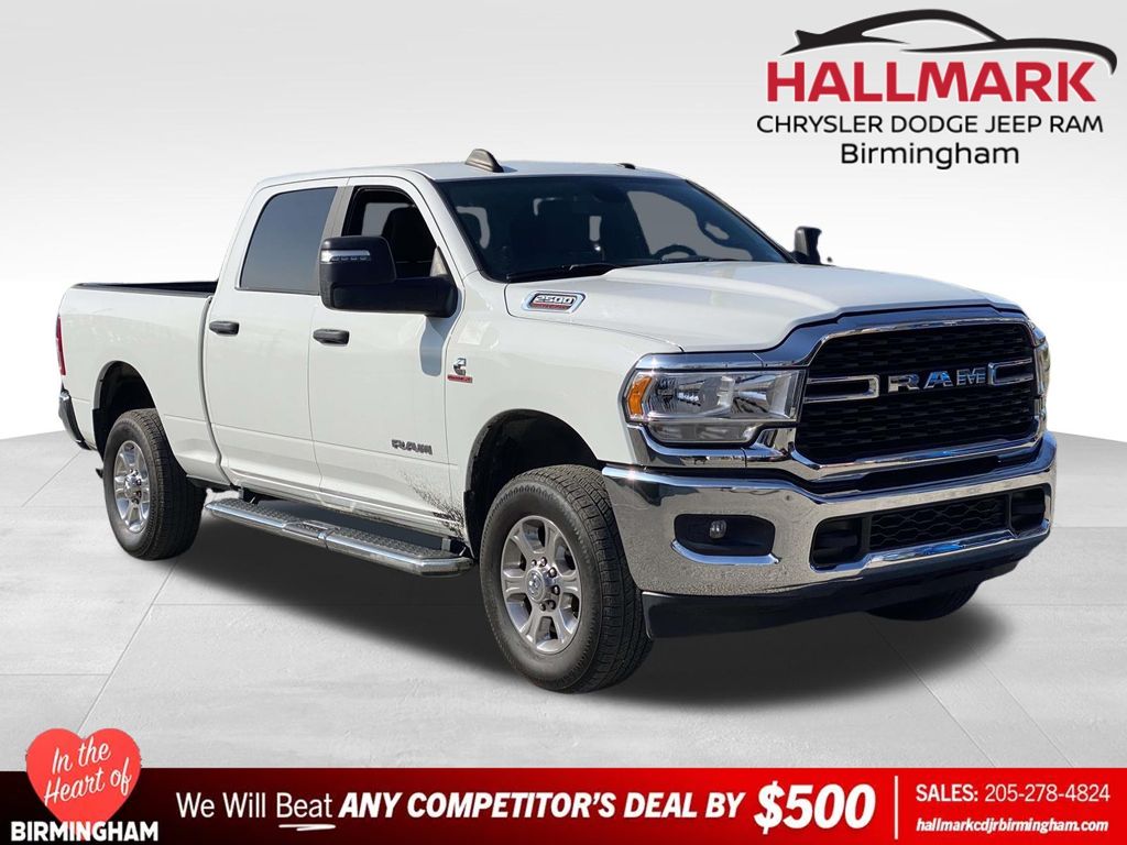 Bright White Clearcoat 2024 RAM 2500 Big Horn Crew Cab 4WD Pickup Truck Four-Wheel Drive 6-Speed Automatic