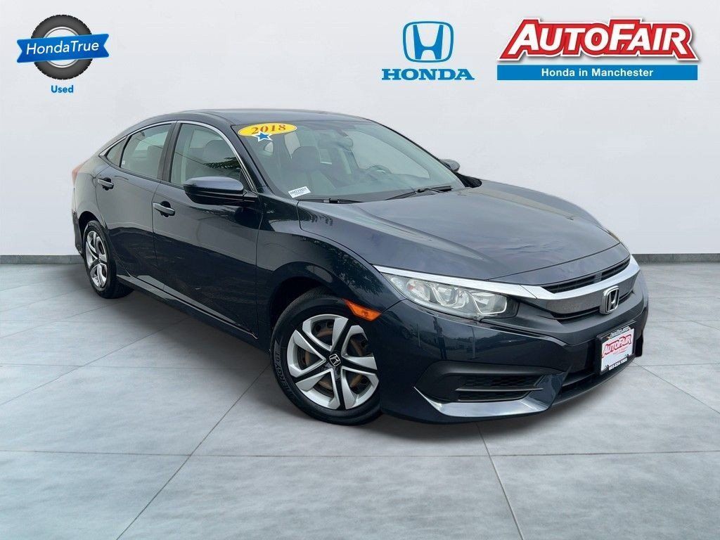 Cosmic Blue Metallic 2018 Honda Civic Sedan Front-Wheel Drive Continuously Variable Transmission