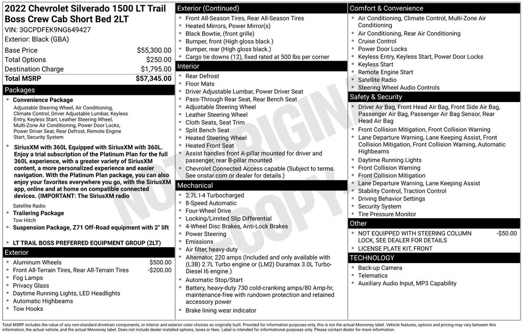 2022 Chevrolet Silverado 1500 LT Trail Boss 4X4 Crew Cab Short Box's photo