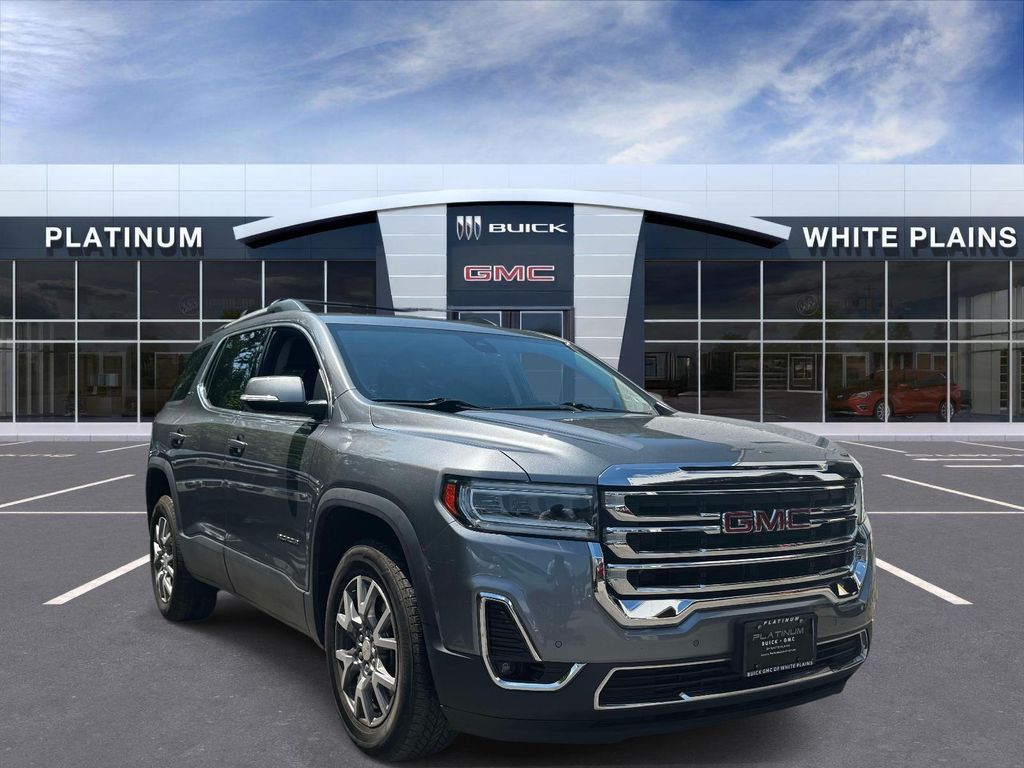Gray (Satin Steel Metallic) 2021 GMC Acadia SLT AWD SUV / Crossover Four-Wheel Drive 9-Speed Automatic