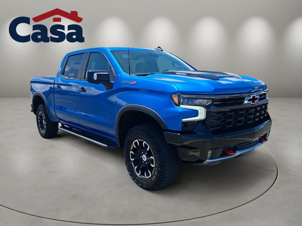 Glacier Blue Metallic 2024 Chevrolet Silverado 1500 ZR2 Crew Cab 4WD Pickup Truck Four-Wheel Drive Automatic
