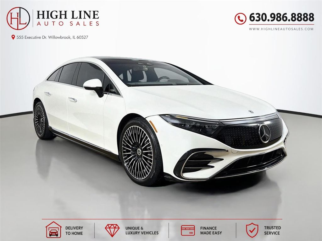 Polar White 2022 Mercedes-Benz EQS Sedan All-Wheel Drive 1-Speed Automatic