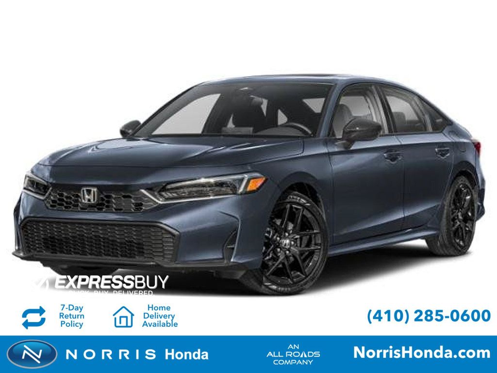 Blue Lagoon Pearl 2025 Honda Civic Hybrid Sedan Front-Wheel Drive Continuously Variable Transmission