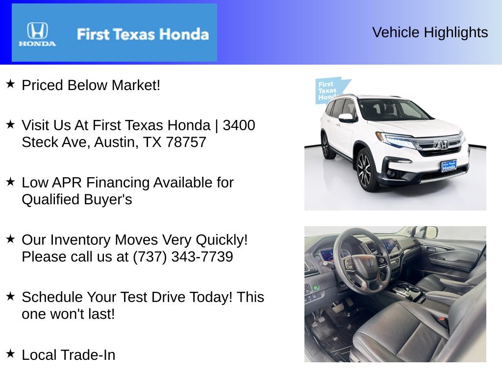Used Car 2022 Honda Pilot  Touring For Sale Under $30,000 In Austin, Texas