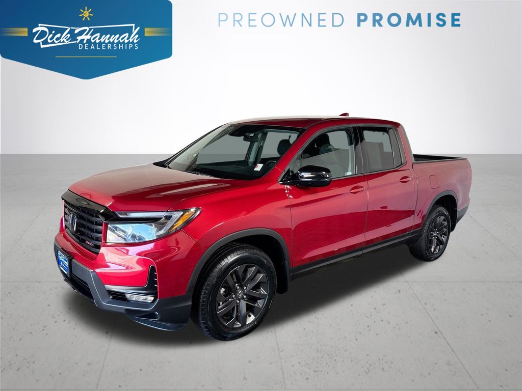Radiant Red Metallic II 2021 Honda Ridgeline Sport AWD Pickup Truck All-Wheel Drive 9-Speed Automatic