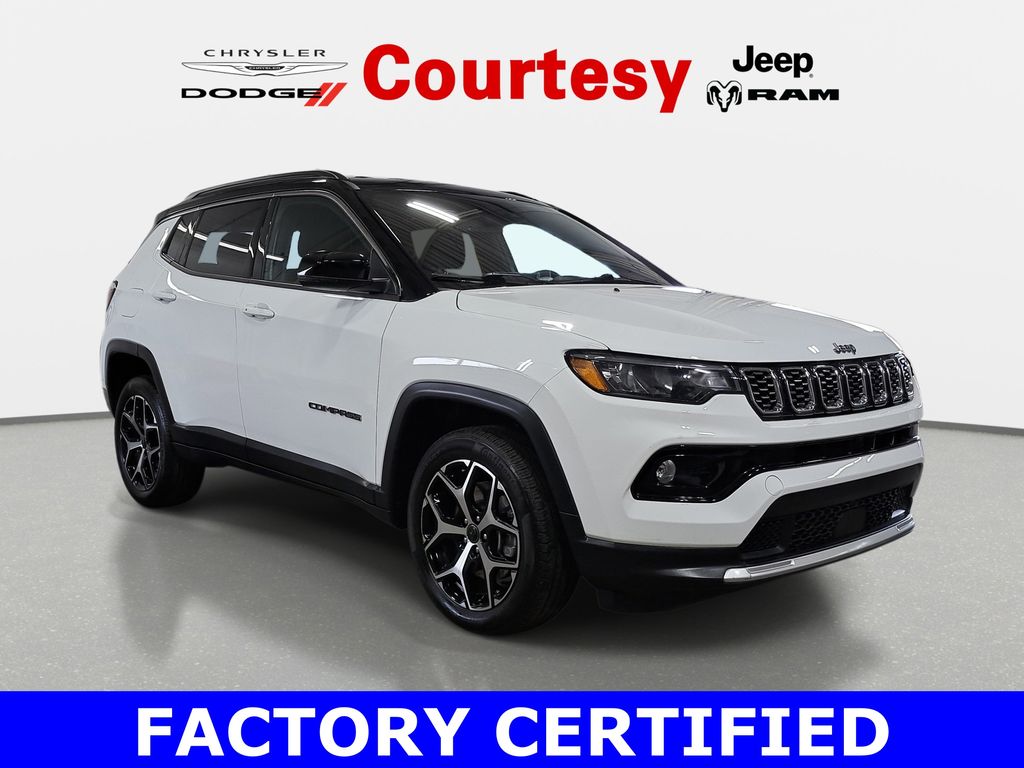 Bright White Clearcoat 2025 Jeep Compass Limited 4WD SUV / Crossover Four-Wheel Drive 8-Speed Automatic