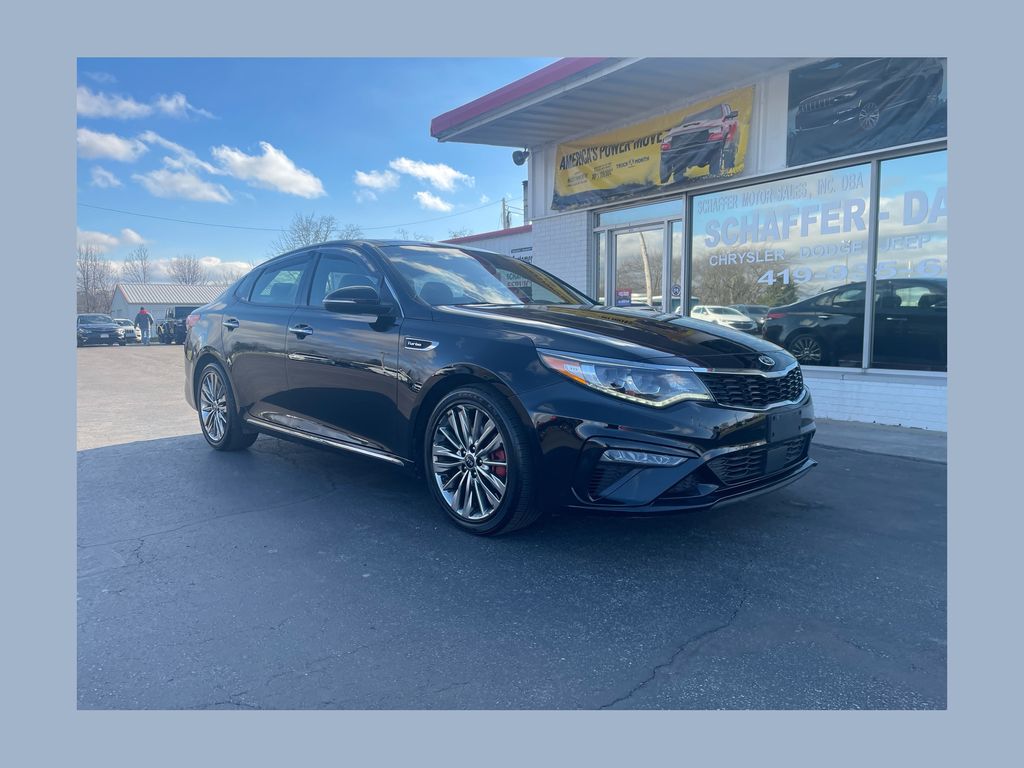 Ebony Black 2019 Kia Optima SX Turbo FWD Sedan Front-Wheel Drive 6-Speed Automatic