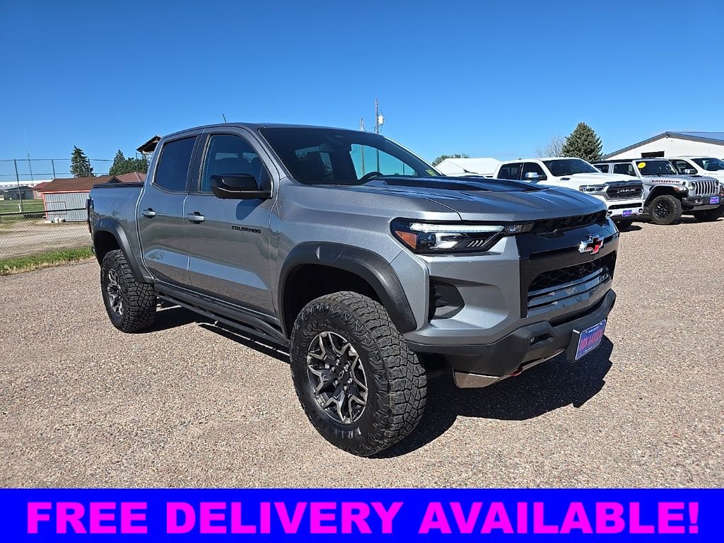 Gray 2024 Chevrolet Colorado ZR2 Crew Cab 4WD Pickup Truck Four-Wheel Drive 8-Speed Automatic