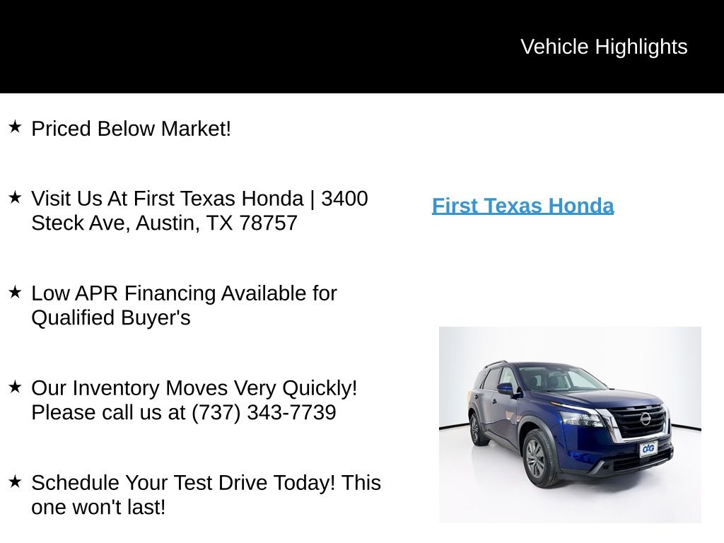 Used Car 2024 Nissan Pathfinder  Sv For Sale Under $30,000 In Austin, Texas