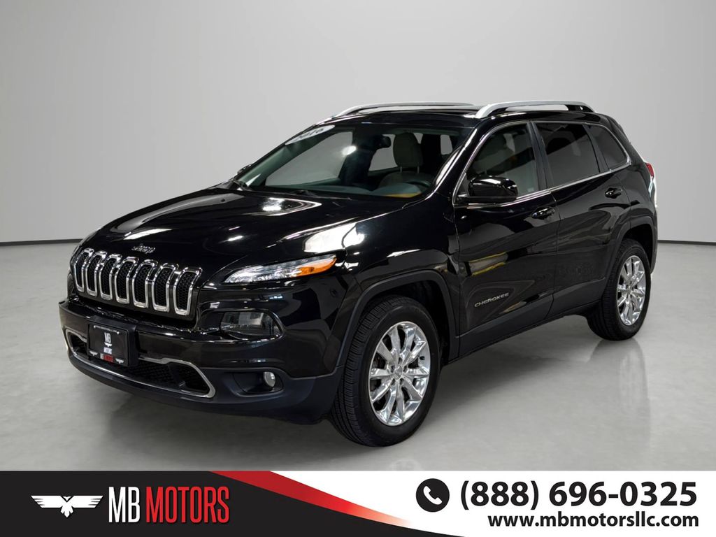 Brilliant Black Crystal Pearlcoat 2016 Jeep Cherokee SUV / Crossover Four-Wheel Drive 9-Speed Automatic