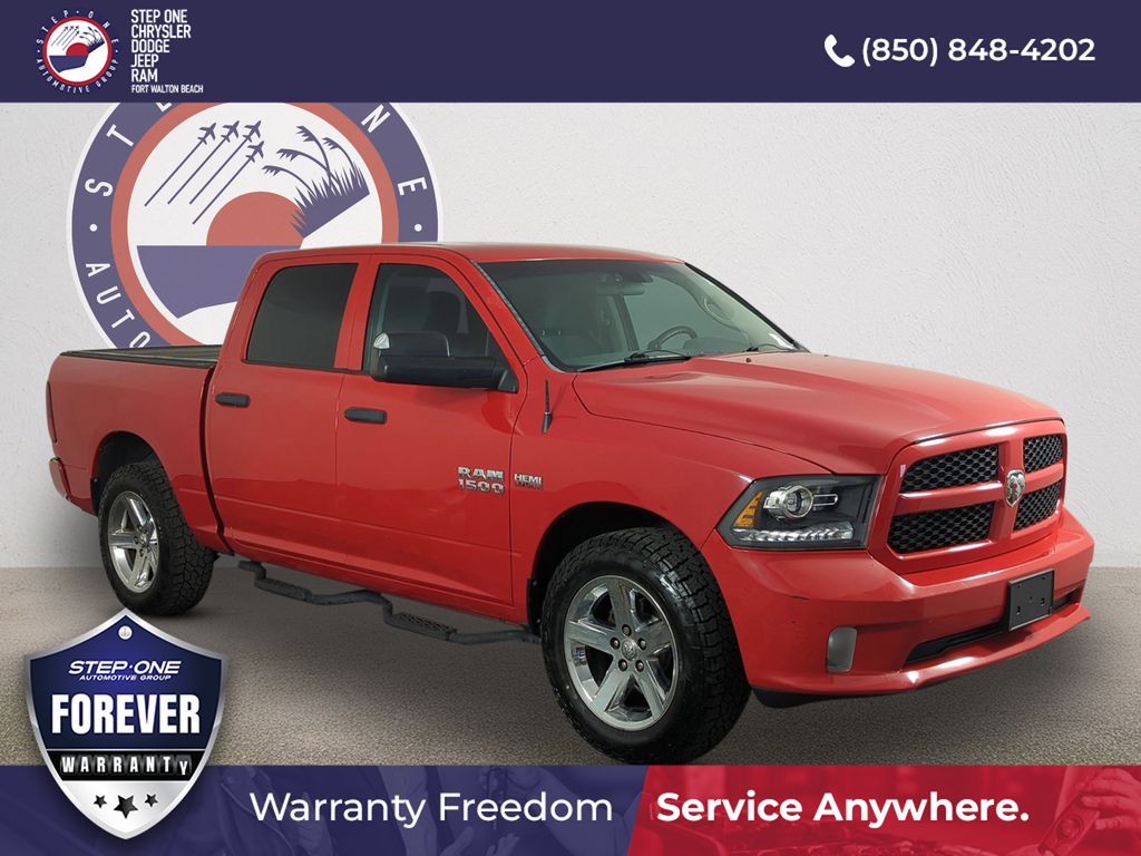 Flame Red Clearcoat 2014 RAM 1500 Express Crew Cab 4WD Pickup Truck Four-Wheel Drive 8-Speed Automatic