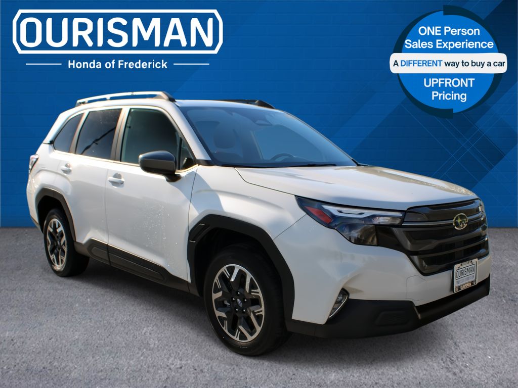 Crystal White Pearl 2025 Subaru Forester Premium Crossover AWD SUV / Crossover All-Wheel Drive Continuously Variable Transmission