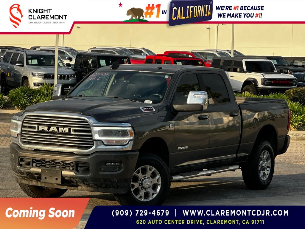 Gray (Granite Crystal Metallic Clearcoat) 2024 RAM 2500 Laramie Crew Cab 4WD Pickup Truck Four-Wheel Drive 6-Speed Automatic