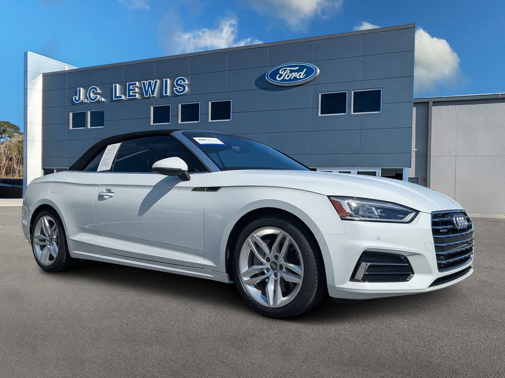 Glacier White Metallic/Black Roof 2019 Audi A5 Convertible All-Wheel Drive 7-Speed Automatic