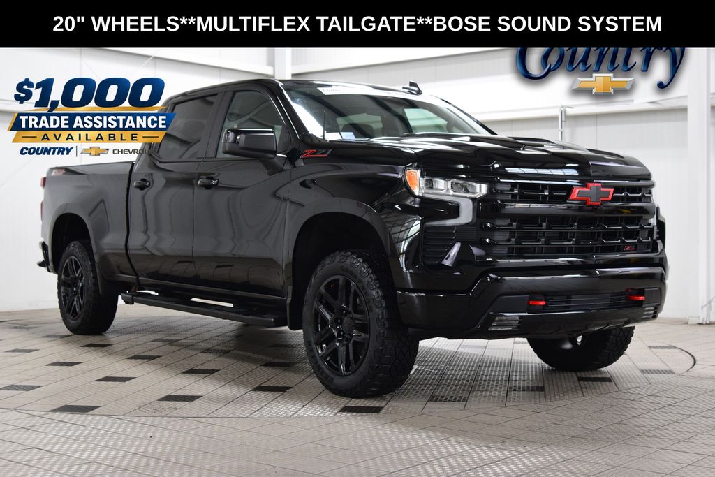 Black 2024 Chevrolet Silverado 1500 Pickup Truck Four-Wheel Drive Automatic